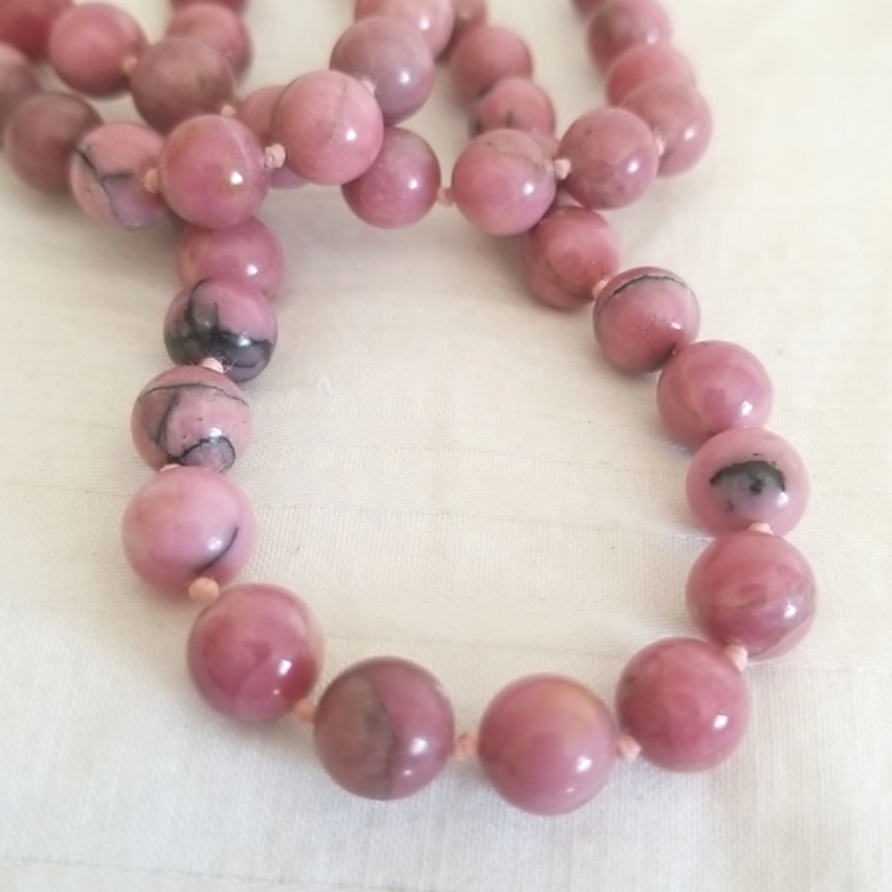 Silver Rhodonite Stone Necklace - Picture 4 of 5